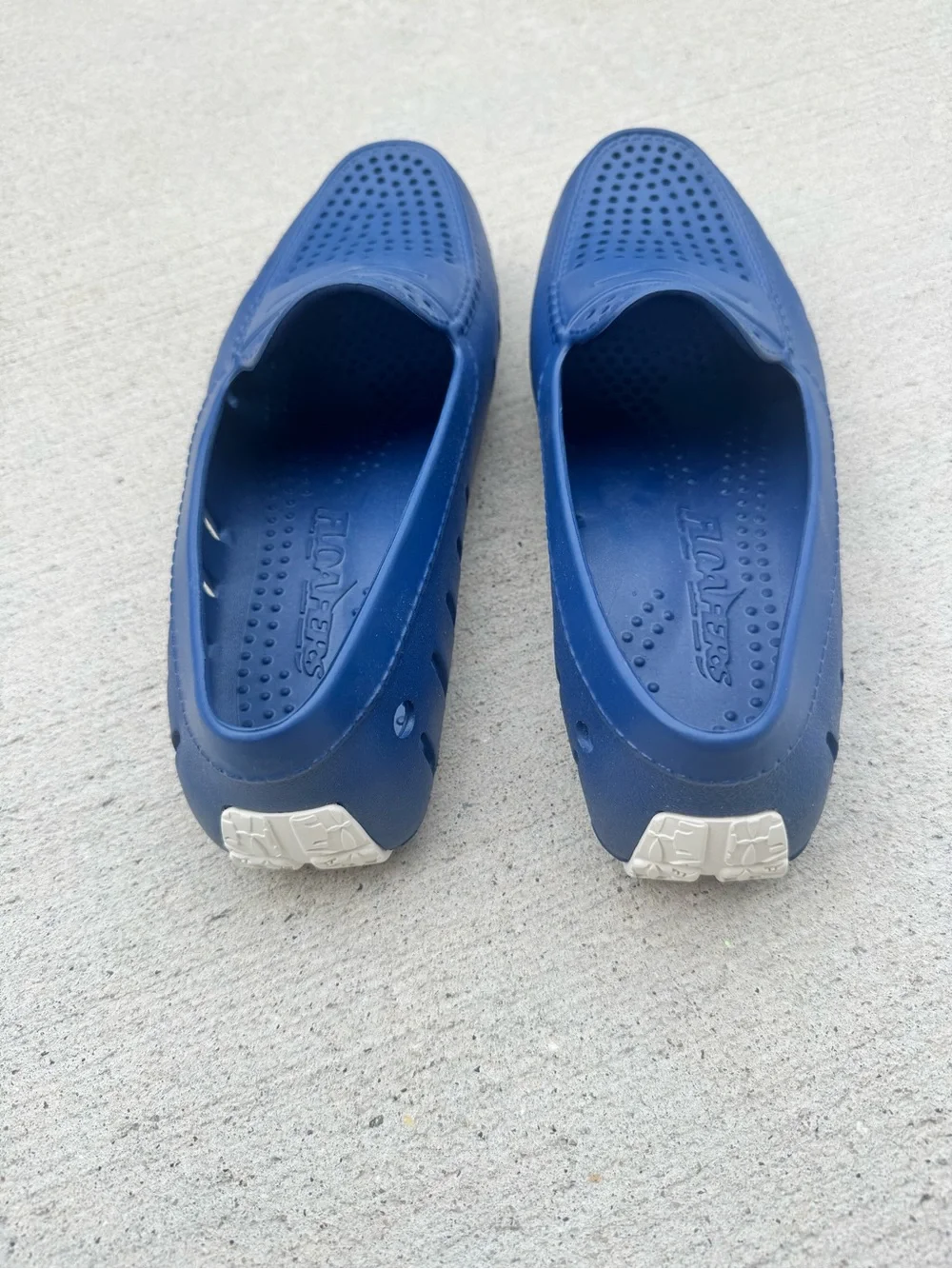 Men's Perforated Blue Slip-On Boat Shoes